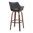 thumbnail image 6 of Mustang 30" Fixed-Height Barstool Set of 2, Bar Stools Swivel, Bar Chairs, Swivel Bar Stools Set of 2 with Back, Bar Stools for Kitchen Island (Black Faux Leather), 6 of 6