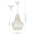 thumbnail image 3 of SAFAVIEH Elanie 5-Light LED Cream Wood Beads Pendant Light with Shade, 3 of 13