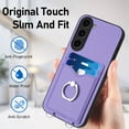 thumbnail image 4 of Allytechgroup Samsung Galaxy S23 Case with Cards Holder, Crossbody Shoulder Strap Ring Holder Kicsktand Bumper Shockproof Slim Fit Wallet Case Cover for Samsung Galaxy S23, Purple, 4 of 6