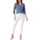 thumbnail image 2 of Blusa de mujer Inspire Chic con cuello en V, mangas 3/4, estampado de lunares y corazones, parte delantera con botones, azul denim M, 2 of 6