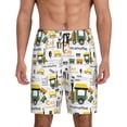 thumbnail image 1 of Balery Transportation Cartoon Pantalones cortos de pijama de punto de algodón para hombre con cinturilla y bolsillos-4X-Large, 1 of 6