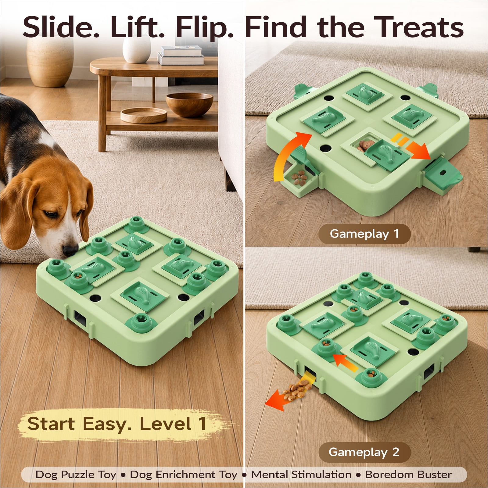 KADTC Dog Chess Puzzle Toy, Large Size, 3 Levels of Step-by-Step Challenge, Beginner to Advanced Slow Feeder & Mental Stimulation for Smart Dogs Enrichment Toys