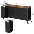 thumbnail image 3 of Laundry Sorter 5 Sections, Laundry Hamper with Wheels, 5 × 10.5 Gallon (40 L), Rolling Laundry Basket, Pull-Out and Removable Oxford Fabric Bags, Rustic Brown and Black BF07XY01, 3 of 8