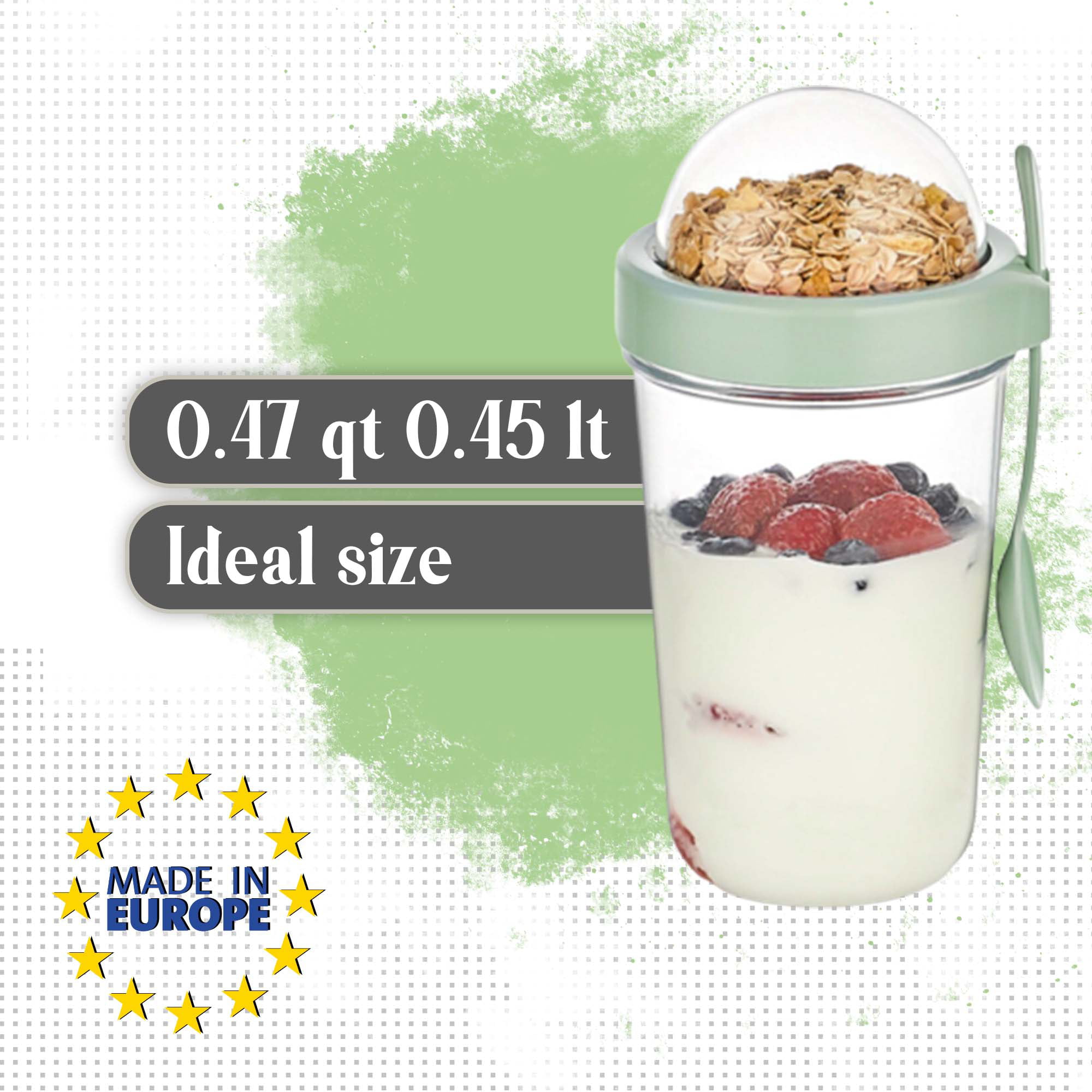 Cereal and Milk Container Double Layer Hiking Food Container Snack Cup Camping and RV Storage and Organization to Go Cup for Crunch Yogurt Container