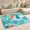thumbnail image 2 of GZHJMY Tropical Flamingo Bird Palm Leaves Jungle Area Rug Floor Mat Cover Runner Pad Carpet for Living Room Bedroom Kitchen Dining Room 72x48 inch or 6x4 Feet Carpet Runner, 2 of 6