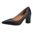 thumbnail image 6 of Xucatan Women's Pointed Toe Block Heel Pumps, Chunky High Heel Dress Shoes with Cushioned Insole, Faux Leather Comfortable Work Flats, Versatile Solid Color Design for Office Daily Gift, 6 of 9