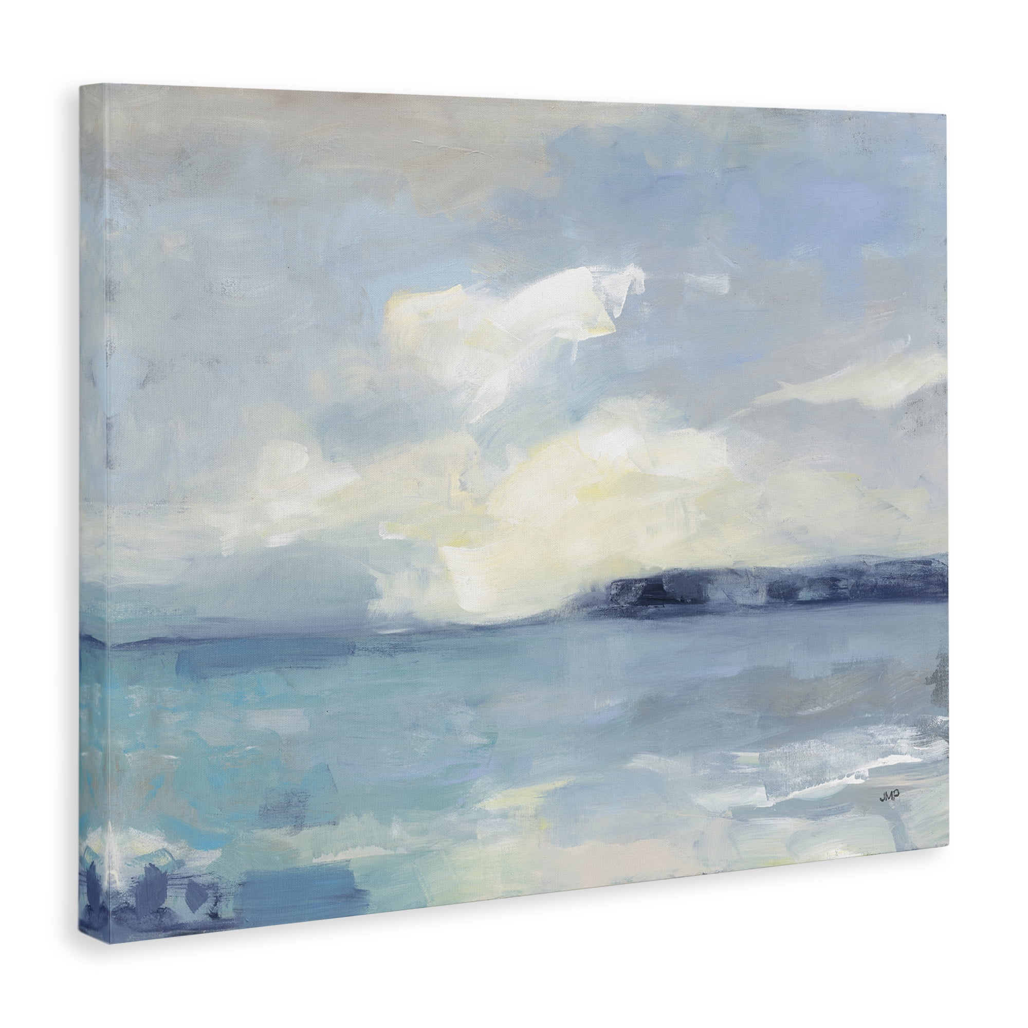 Stupell Industries Sunny Peninsula Seascape Landscape & Nature Painting Wrapped Canvas Art Print Wall Art, 30 x 24