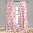 thumbnail image 4 of Ambesonne Floral Curtains, Roses Valentine's Day Art, Pair of 28"x95", Dark Pink Blush and White, 4 of 5