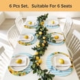 thumbnail image 5 of Sunflower Round 13 Inch Placemats Set of 6, Summer Botanical Yellow Floral Blue Striped HeatResistant Non Slip Place Mats for Dining Table, Wipeable Braided Kitchen Table Mats for Housewarming, 5 of 9