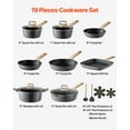 thumbnail image 2 of KFFKFF 19 Piece Pots and Pans Set, Granite Nonstick Cookware Set, Induction Cookwares, Kitchen RV Cooking Sets with Frying, Sauce, Saute, Tempered Glass Lids, 2 of 9