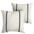 thumbnail image 2 of Humble and Haute Sunbrella Canvas Natural /Canvas Navy Indoor/ Outdoor Pillows, Set of 2 White 18, 2 of 5