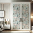 thumbnail image 4 of S4Sassy Removable Nature-Inspired Waterproof Wall Wrap, Textured Finish Wallcover, Flower & Birds Contact Paper For Walls, Cabinets, Dresser, Self Adhesive Vinyl Wallpaper Roll - Blue (25"X120"), 4 of 9
