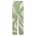 thumbnail image 5 of Abstract Green Cream Swirl Pattern Winter Female Pants Flannel High Waist Women Pants Lady Warm Straight Leg Plush Trousers, 5 of 7