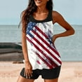thumbnail image 6 of American Patriotic Swimsuit Tops Adjustable Straps Crew Neck Blouse Sleeveless Summer Swimwear 4th July Swim Top USA Flags Tankini Slim Fit Blouses, 6 of 6
