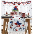 thumbnail image 2 of Rdsfhsp 4th of July Table Runner Red Blue Stripes Stars Table Runners Independence Day American Flag Linen Dresser Scarf Kitchen Dining Table Decor for Memorial Day July 4th 13x72 Inch, 2 of 5