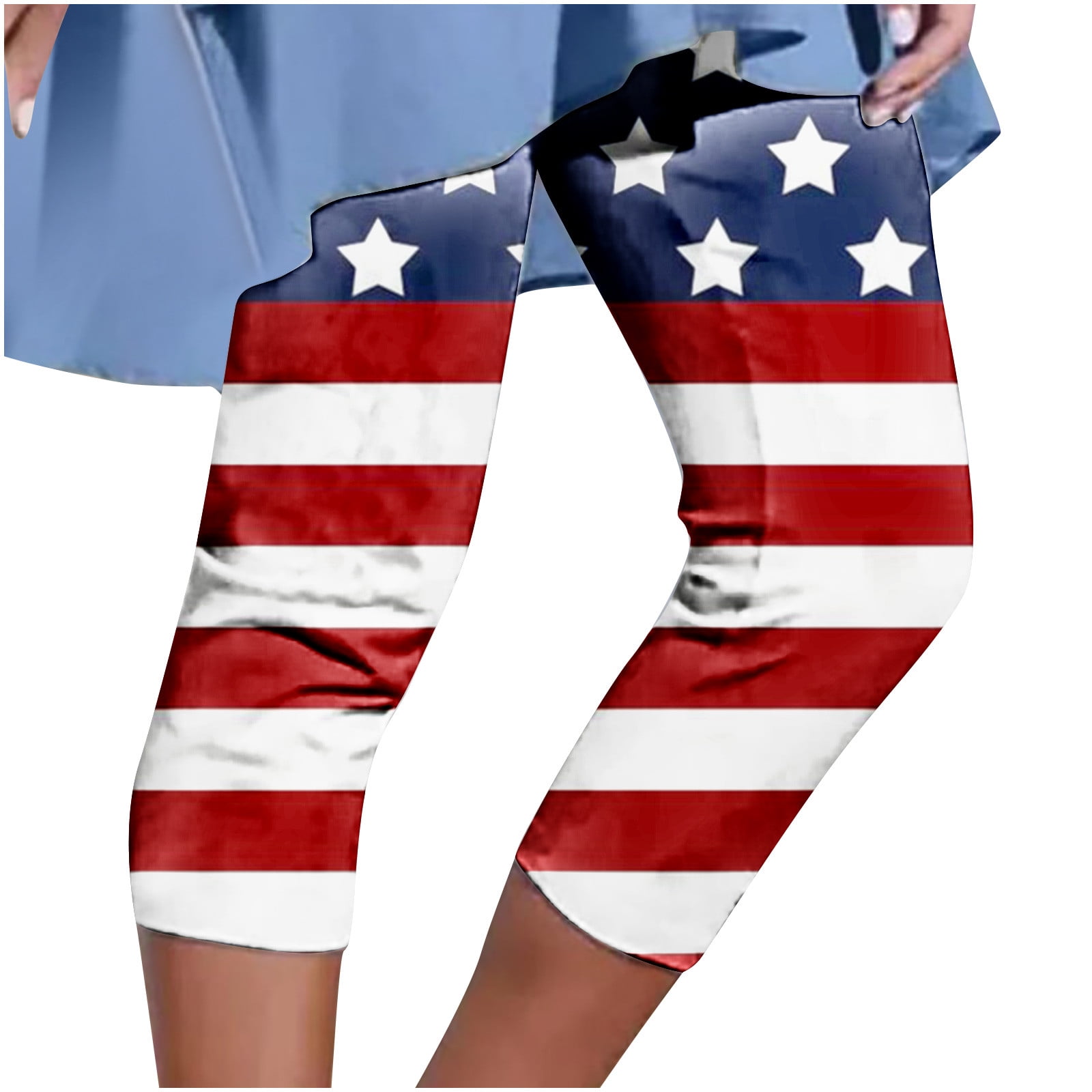 pbnbp Capri Pants for Women Summer Casual American Flag Elastic Waist Crop  Leggings Womens Dressy Capris 