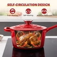 thumbnail image 5 of Hawsaiy 2 QT Cast Iron Sauce Pan with Lid, Enameled Cast Iron Saucepan with Solid Stainless Steel Knob, Even Heating & Self-Basting, Oven Safe up to 500℉, Compatible with All Stovetops, Red, 5 of 10