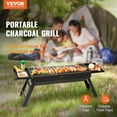 thumbnail image 2 of "23" Portable Charcoal/Propane Grill, Foldable Flat Top BBQ Smoker – Heavy Duty Steel, Compact for Travel, Camping, Picnic, Patio & Outdoor Cooking (Black), 2 of 7