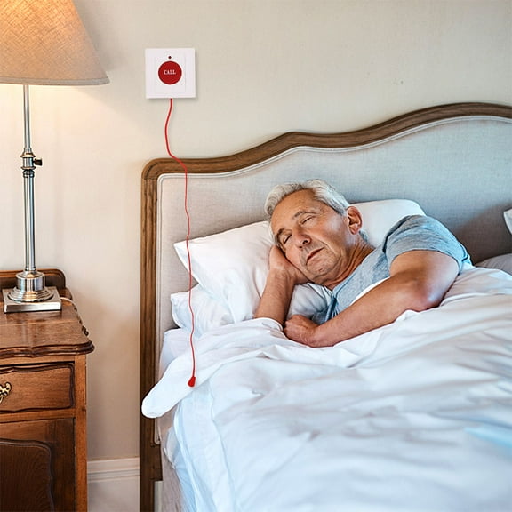 Hemobllo Emergency Button for Elderly Bed White Plastic 2Pack