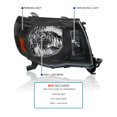 thumbnail image 3 of Spec-D Tuning Black Housing Headlights Compatible with 2005-2011 Toyota Tacoma L+R Pair Head Light Lamp Assembly, 3 of 6