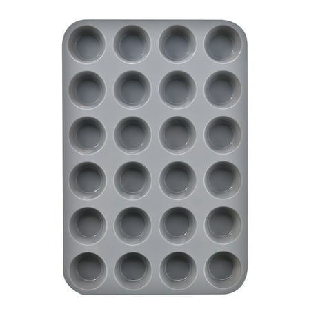 24 Cup Nonstick Mini Muffin Pan, Non-toxic Mini Cupcake Pans, Muffin tin for Baking, Easy To Clean, Cream-Grey