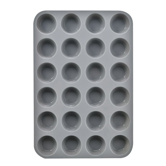 24 Cup Nonstick Mini Muffin Pan, Non-toxic Mini Cupcake Pans, Muffin tin for Baking, Easy To Clean, Cream-Grey