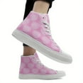 thumbnail image 6 of Coolcustomize Trendy Pink Heart Print High-Top Sneakers for Men / Durable Rubber Sole Couple Shoes for Daily Wear / Street Fashion / Outdoor Activities & Walking / Perfect Gift for Lovers & Friends, 6 of 10