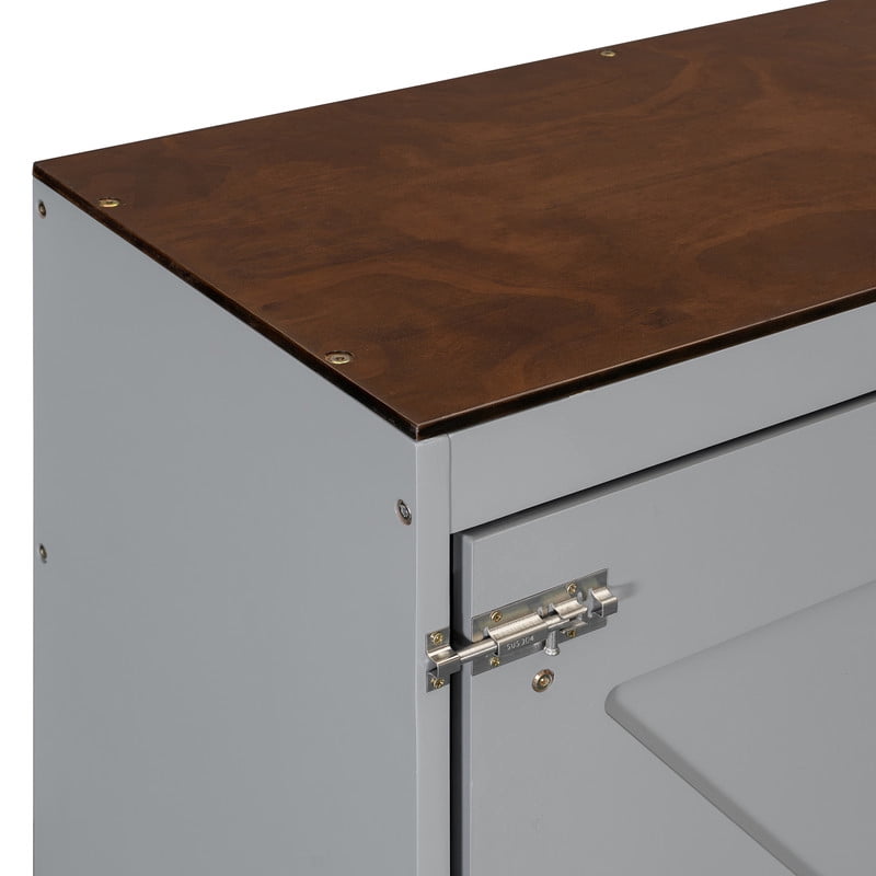Queen Size Wood Murphy Bed with Hidden Folding Platfom Bed, Wall Cabinet Bed Frame with Shelf Top & Side Charging Station