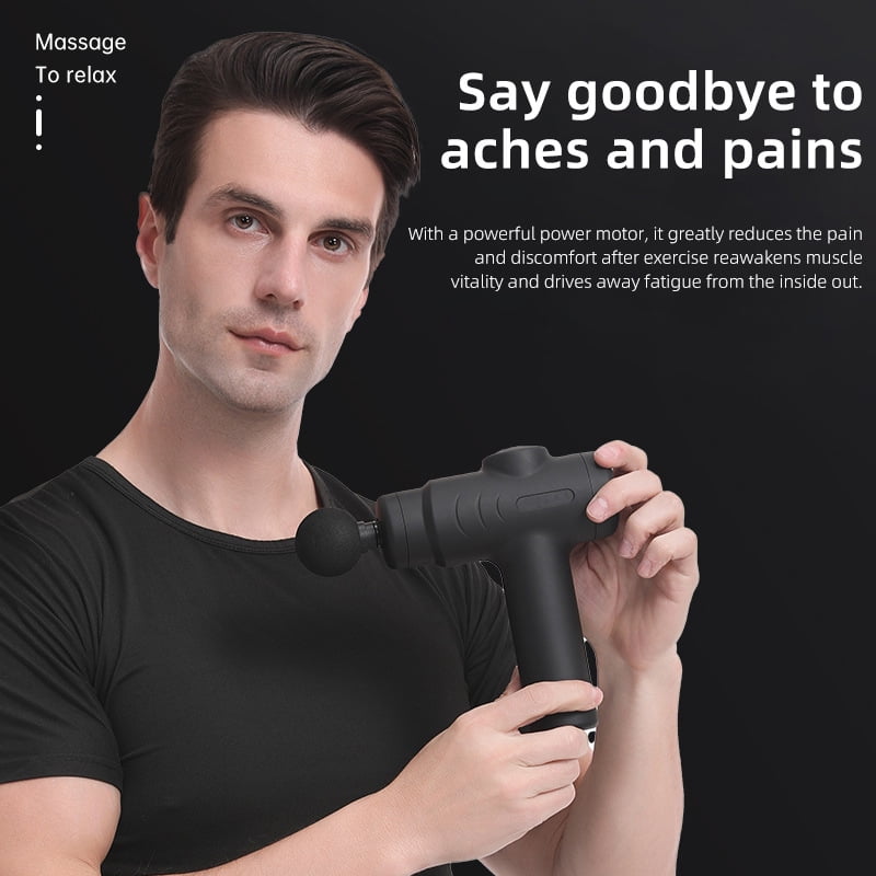 Professional Brushless Motor Fascia Gun 12 Speed Levels USB Rechargeable Deep Tissue Massage Gun for Full Body Muscle Relaxation