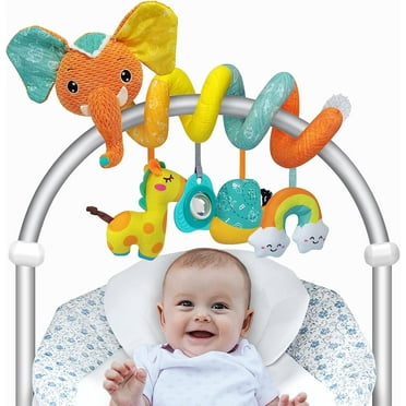 INvench Baby Car Seat Toys 3-6 Months, Stroller Toy with Teether Rattles Toys for Infant 3-6 Months Christmas Gifts