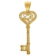 thumbnail image 2 of 10kt Two-Tone Gold Womens Cubic Zirconia Cubic-Zirconia Heart Key Charm Pendant, 2 of 4