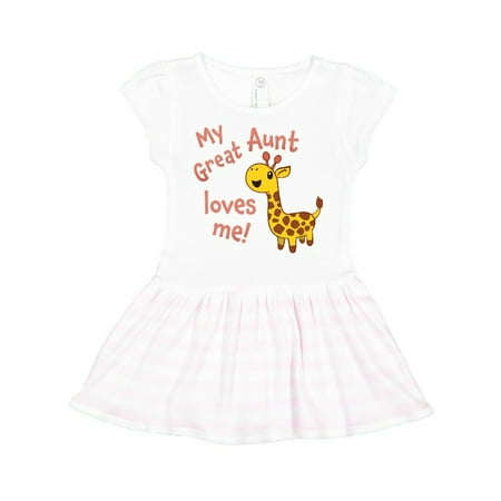 

Inktastic My Great Aunt Loves me- cute giraffe Gift Toddler Girl Dress