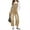 Khaki, variant on Women Sleeveless Denim Overall Pants Casual Loose Barrel Leg Jeans Jumpsuit with Pockets