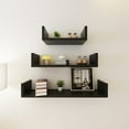 thumbnail image 2 of 3 Black MDF U-shaped Floating Wall Display Shelves Book/DVD Storage, 2 of 3