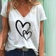 thumbnail image 1 of Puntoco - Camiseta holgada con cuello en V para mujer, informal, a la moda, con estampado de manga corta Puntoco Puntoco-5328, 1 of 3
