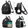 thumbnail image 4 of Kit mochila Moda Casual Pu Bolso monedero para mujer 3 Piezas negro, 4 of 7