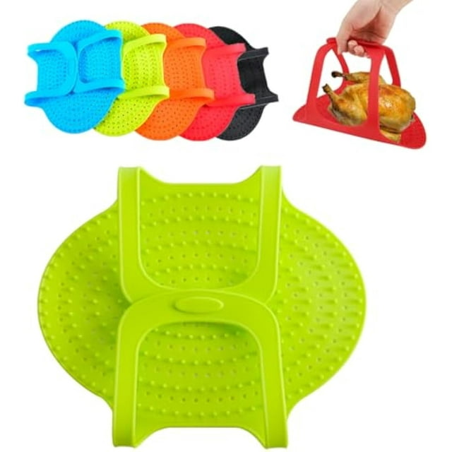 Lève-dinde en Silicone, Lève-Dinde en Silicone Résistant à la Chaleur, Lève-Dinde Réutilisable Résistant à la Chaleur Antiadhésif pour Rôtir la Dinde, Tapis de Cuisson au Four pour la Cuisine à la Maison (Vert)
