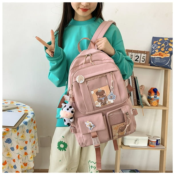 Mochilas de viaje de moda lindas para ninas Mochila escolar para estudiantes universitarios Mochila duradera Cool Pink Bodega Aurrera en linea