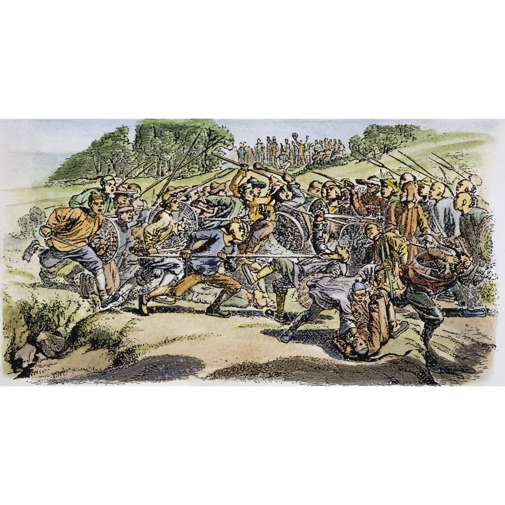 Chinese Tong War 1854 Nchinese Immigrant Gold Miners Battling In The