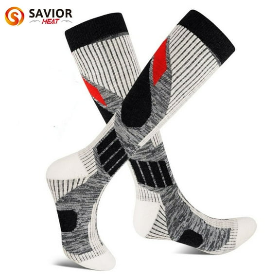 SAVIOR HEAT Ski Socks 1 Pairs Pack for Skiing, Snowboarding, Outdoor Sports Non-slip Wool Socks