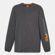 Timberland Core Logo Long Sleeve T-Shirt, Deepest Grey Heather, Large