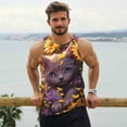 thumbnail image 6 of Logiee Sunshine Cute Cat Sunflower Print Men's Workout Tank Top,Quick Dry Workout Tank Top,Gym Muscle Tee,Fitness Bodybuilding Sleeveless T Shirt-XX-Large, 6 of 7
