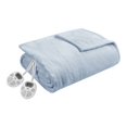 thumbnail image 1 of OLLIIX Serta Plush Heated Electric Blanket, Blue, Full, 1 of 7