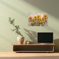 thumbnail image 2 of ZHONGYUTONG Rustic Sunflower Canvas Wall Art Vintage Yellow Flower Painting Floral on Wooden Background Picture Decor Framed (12.00" x 18.00"), 2 of 5