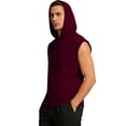 thumbnail image 6 of Hooded Tank Top for Men Sleeveless Drawstring Hooded Tank Tops Workout Loose Fit Gym Training Bodybuilding Muscle Shirts T Shirt,Red 3XL, 6 of 6