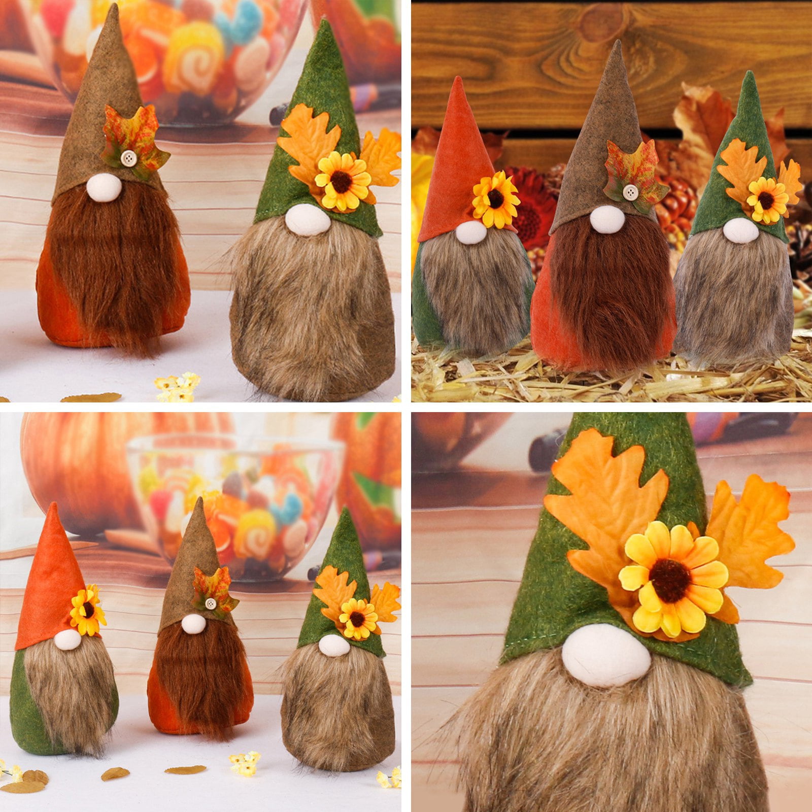 Hello Fall Sunflower Desk Decor - 8 Inch Wooden Sign With Iron Stand, Autumn Table Centerpiece - View #6