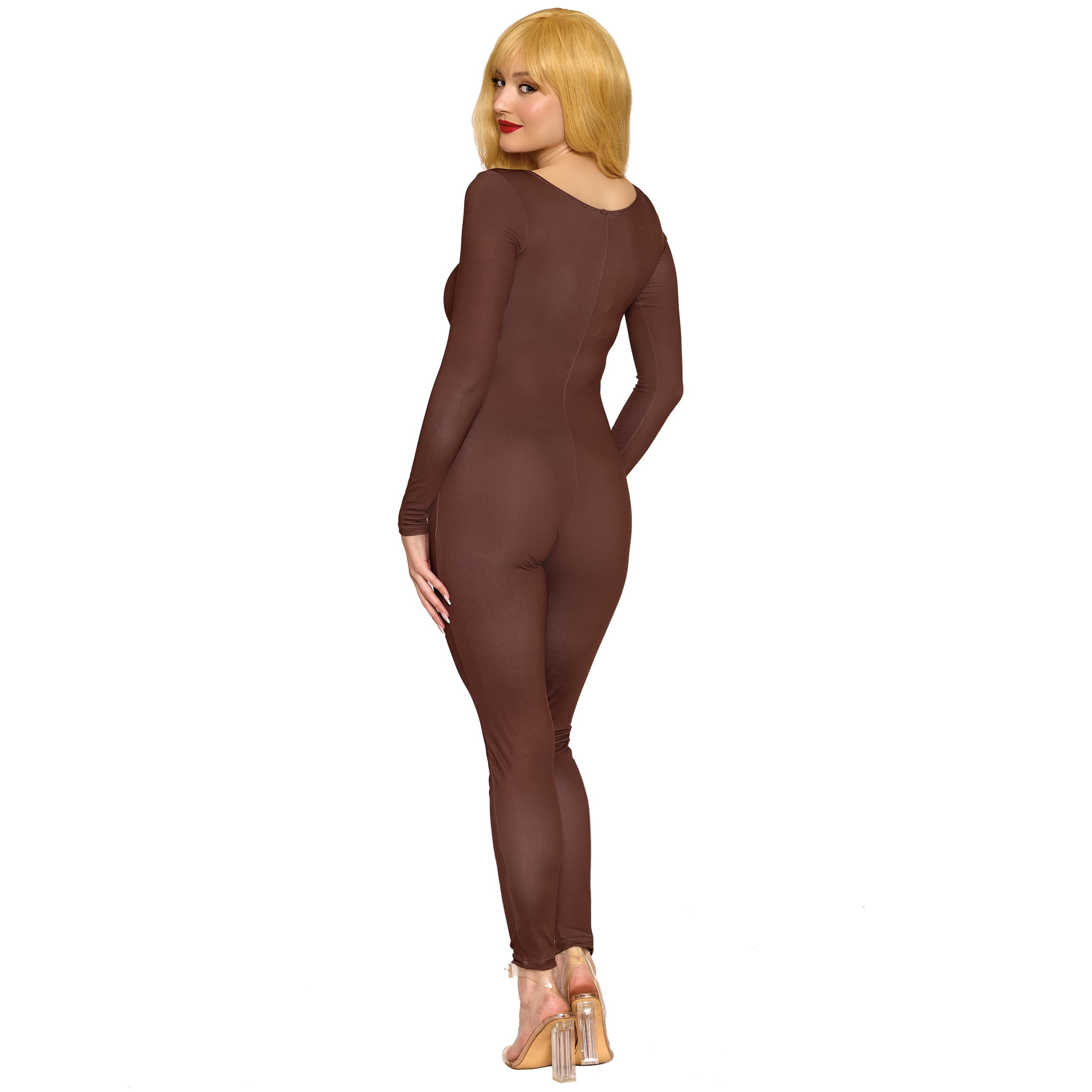 Brown Long Sleeve Jumpsuit, Halloween Accessory for Adults by Way to Celebrate