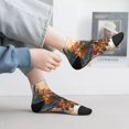 thumbnail image 4 of Salouo Colorful Owl Tattoo Art Pattern Unisex Middle Tube Socks,Middle-Finger Knee High Socks Over The Calf Tube Stocking Crew Stockings for Women and Men Tube Socks, 4 of 8