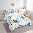 thumbnail image 3 of Homewish Blue Parrot 7pcs Bedding Comforter Set for Teens Boys Girls,Flower Animal Queen Bedding Sets Super Cozy,Dreamy Princess Queen Sheet Sets,Ultra Soft Home Decor,Reversible, 3 of 8