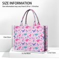 thumbnail image 3 of Large Capacity Tote Bag,Pink Dinosaurs Flowers Leaves Pattern Handbag Fashion Luxury Tote Bag,15.7"x13"x 5.1" Inches,Laptop Compatible, 3 of 6